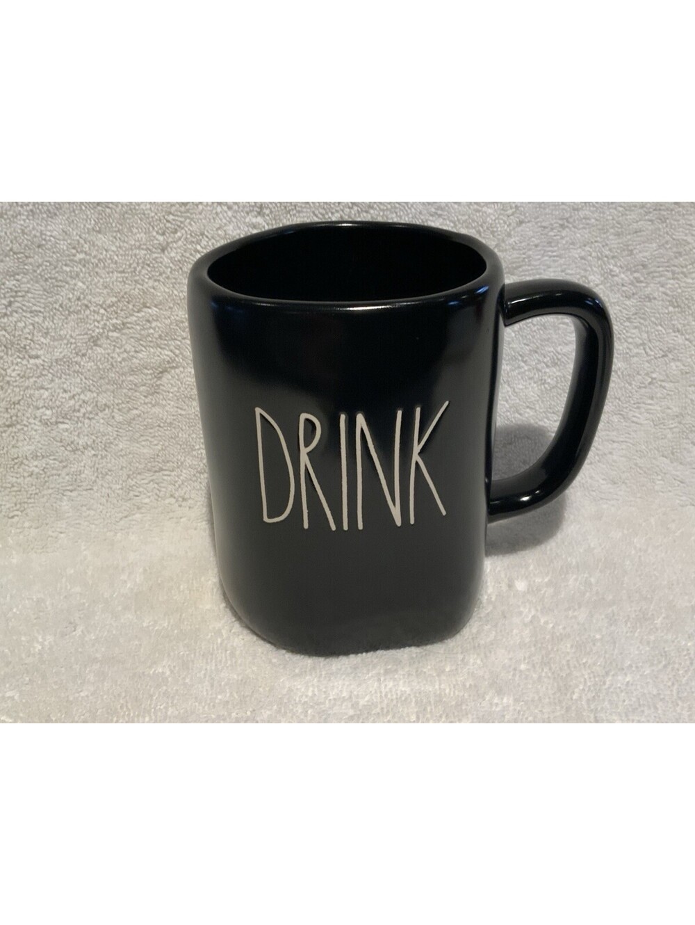 Classic Rae Dunn by Magenta Matte Black Ceramic ‘Drink’ 18oz. Mug